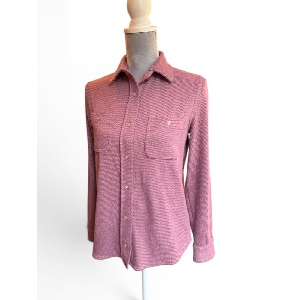 Faherty Shirt Womens XS Pink Legend Shirt Button Down Long Sleeve Cozy Comby